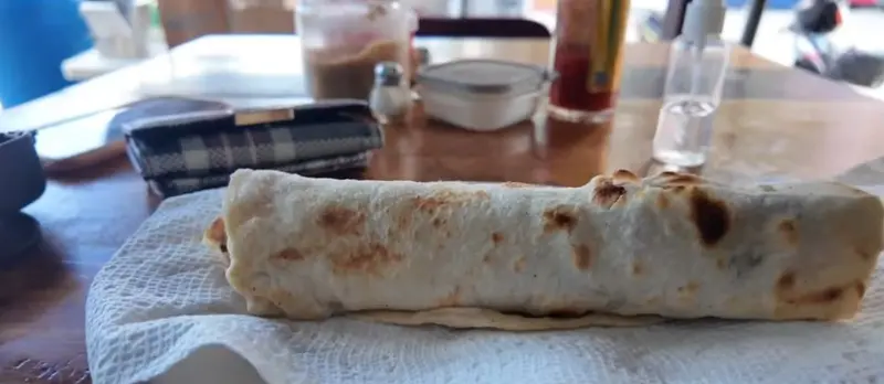 Breakfast burrito in San Ignacio & Cayo