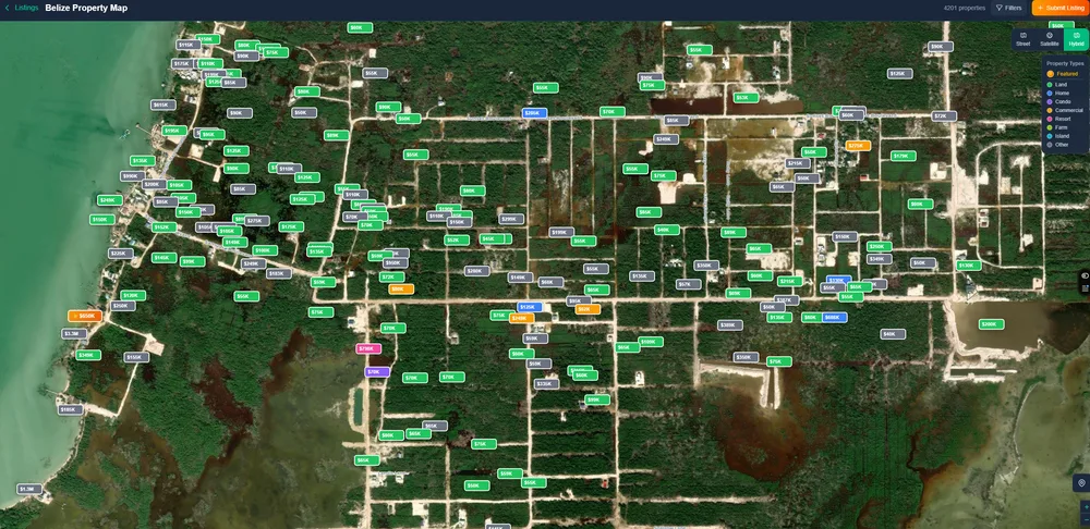 Secret Beach Belize map view