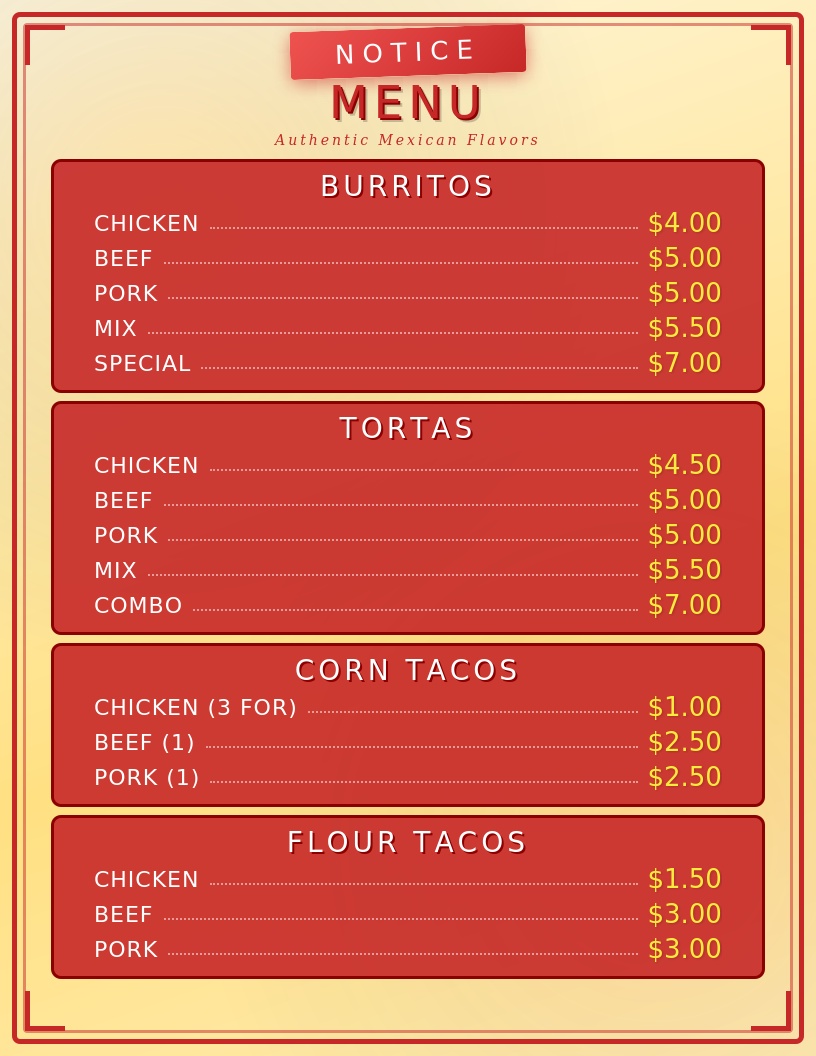 Francisco Mexican Style Tacos - Burritos, Tostadas, Tortas and Flour Tacos photo 3