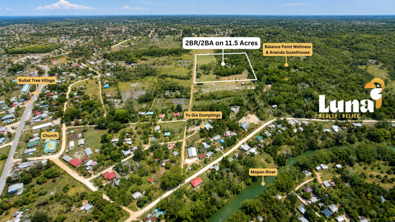 11.5-Acre Private Estate for Sale in Bullet Tree Falls, Belize - Turn-Key Home, Guest Expansion & Farm Potential
