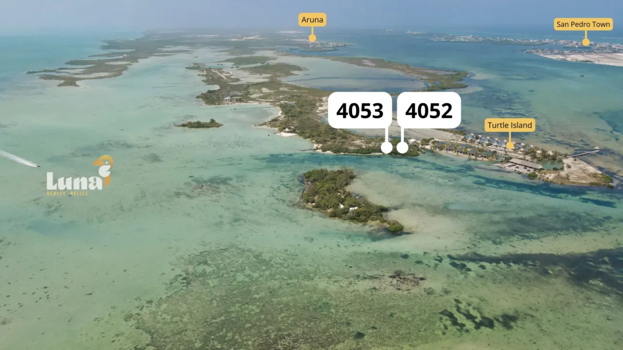 170 Feet of West Waterfront Land for Sale – Parcels 4052 & 4053 | West Ambergris Caye, Belize
