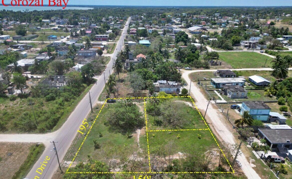 3 Commercial Lots on Olga Marin Drive in Corozal Town