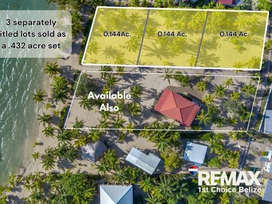 AM-B1005C - 3 Lots Deep Beachfront in Placencia!