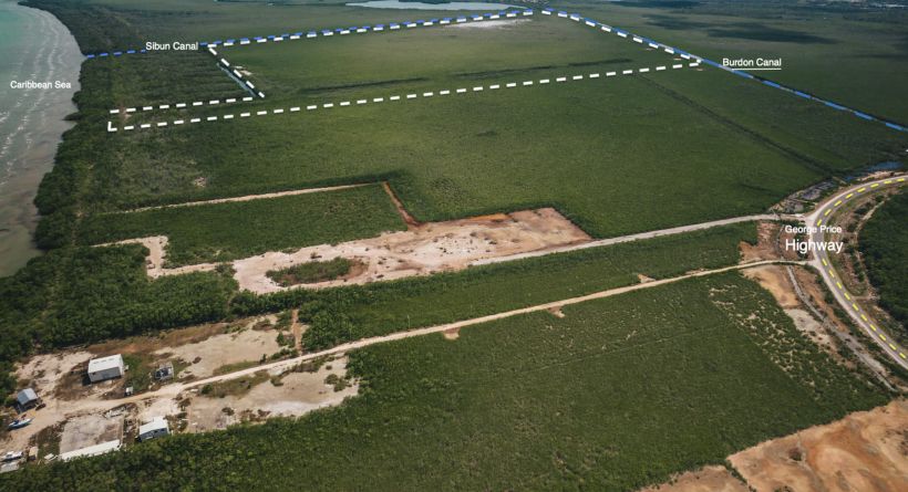 362.119 Acres surrounded by Canals by the Sea & off the George Price Highway