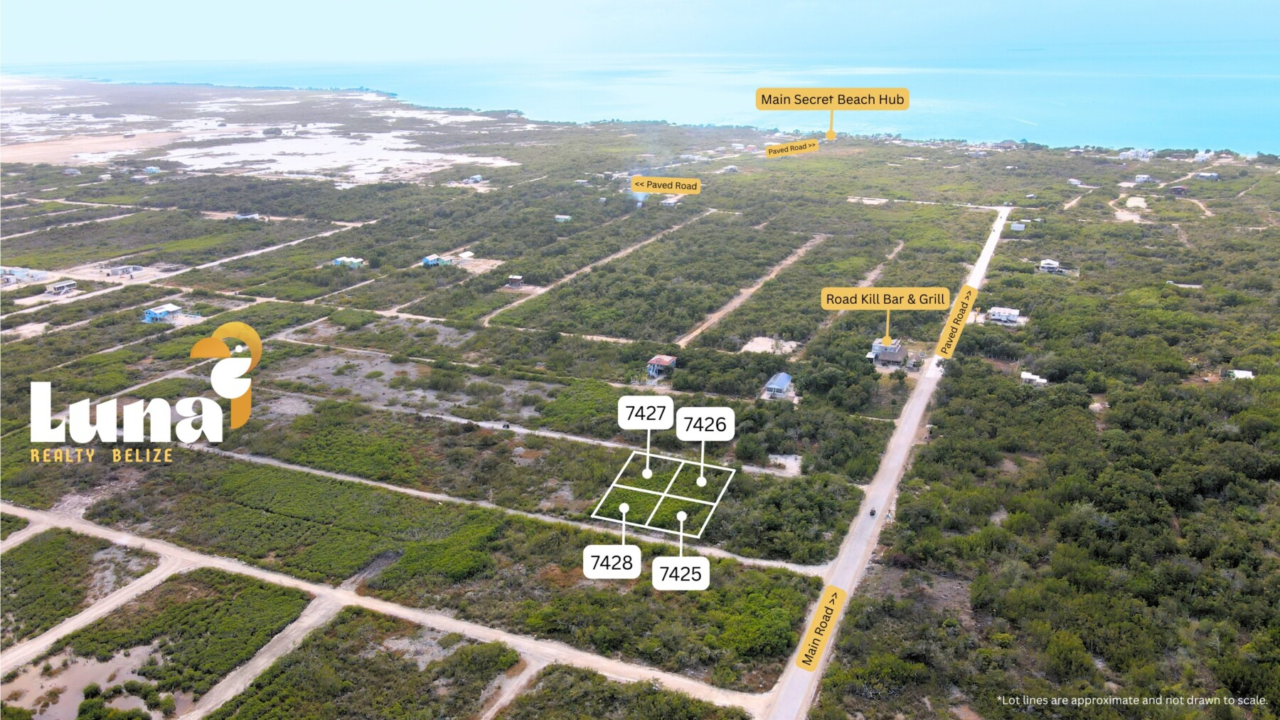 UNDER CONTRACT - 4 Adjacent Secret Beach Lots – Grand Belizean Estates