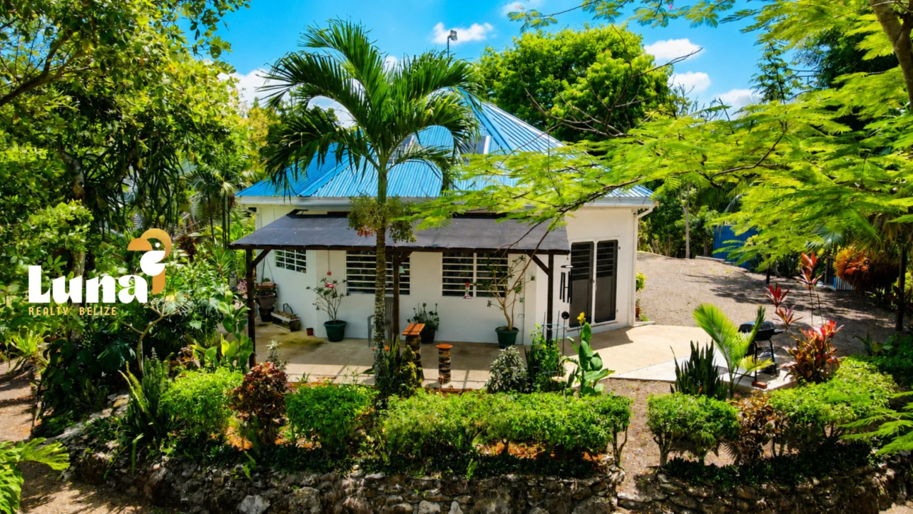 5.5-Acres + Home for Sale in Bullet Tree Falls, Belize - Concrete Home with Views, Solar Power & Fruit Trees