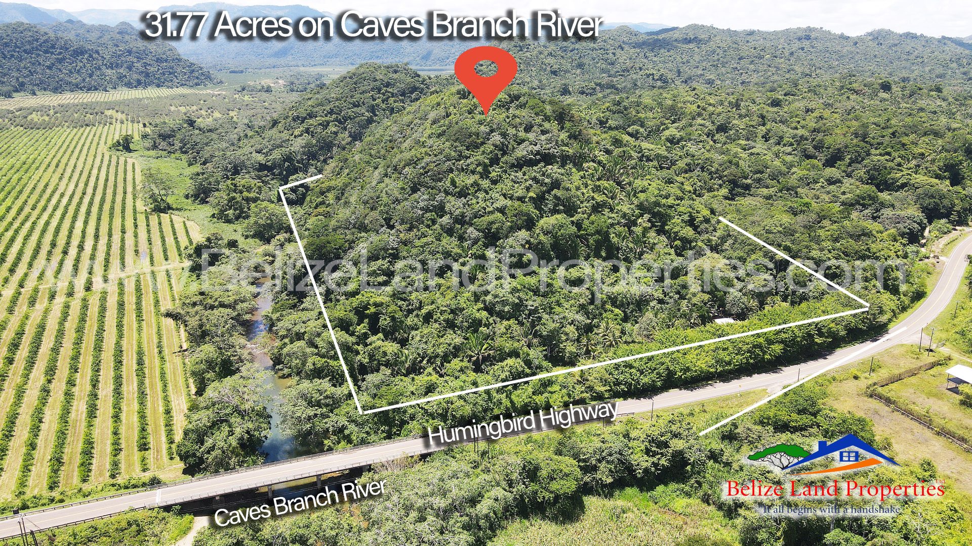 Belize Resort Property Potential! 31.77 Acres with over 1,600 feet of Caves Branch River!