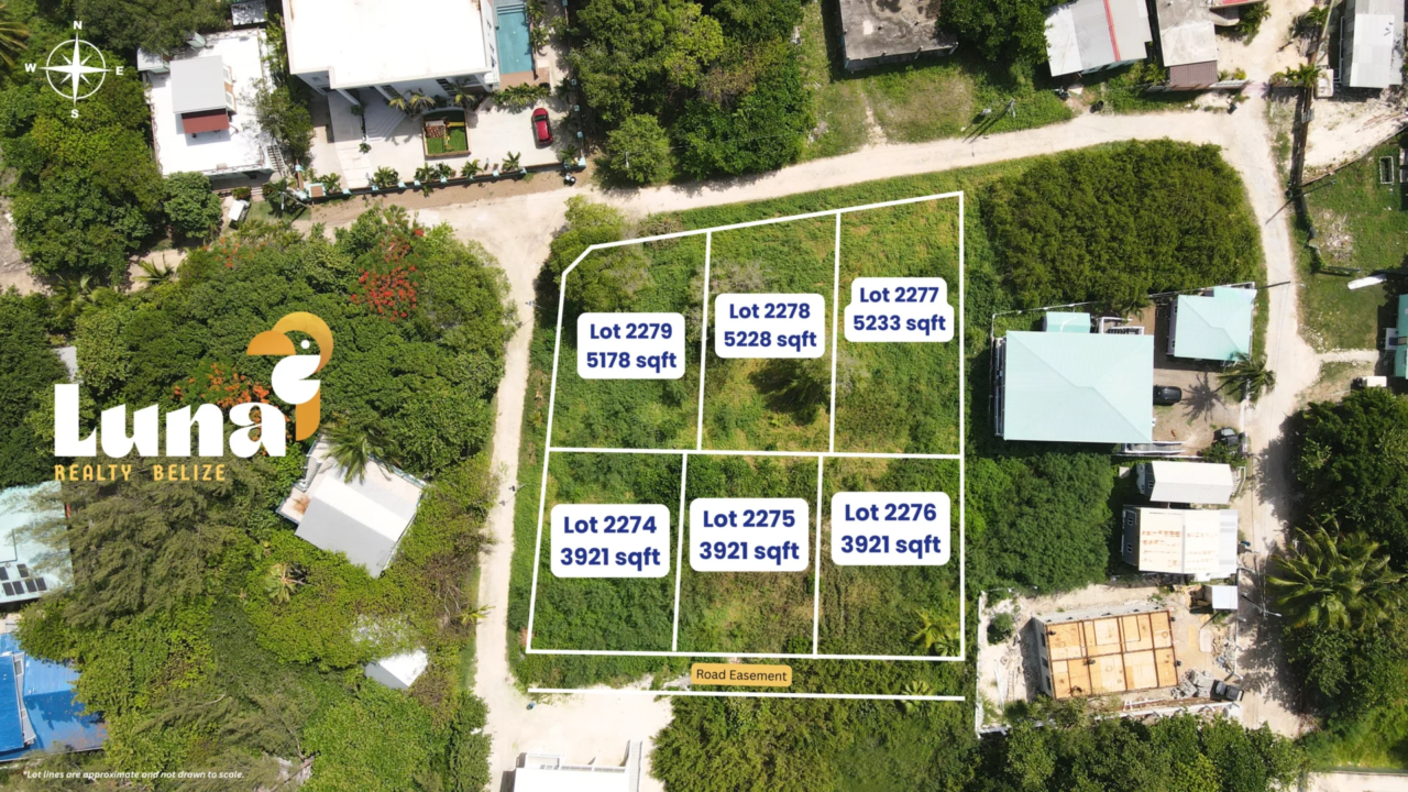 6 Contiguous Lots for Sale in San Pablo, Ambergris Caye