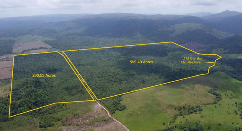 800 Acres off Hummingbird Highway near Manatee Forest Reserve