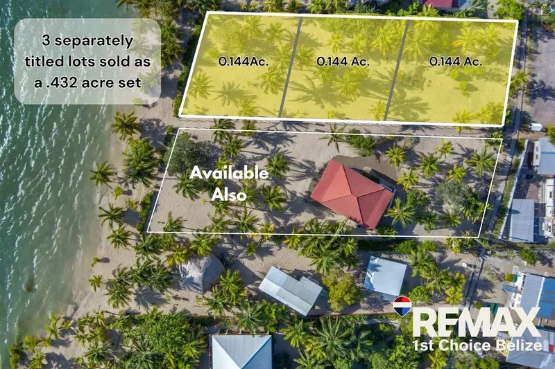 AM-B1005C - 3 Lots Deep Beachfront in Placencia!