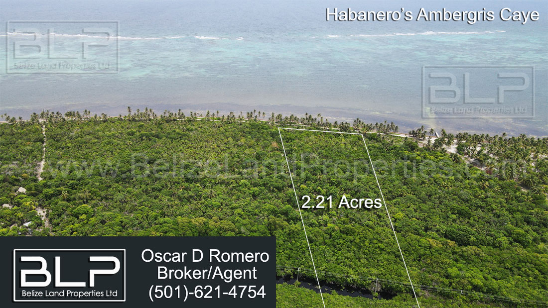2.2 Acres Beachfront, Habaneros Ambergris