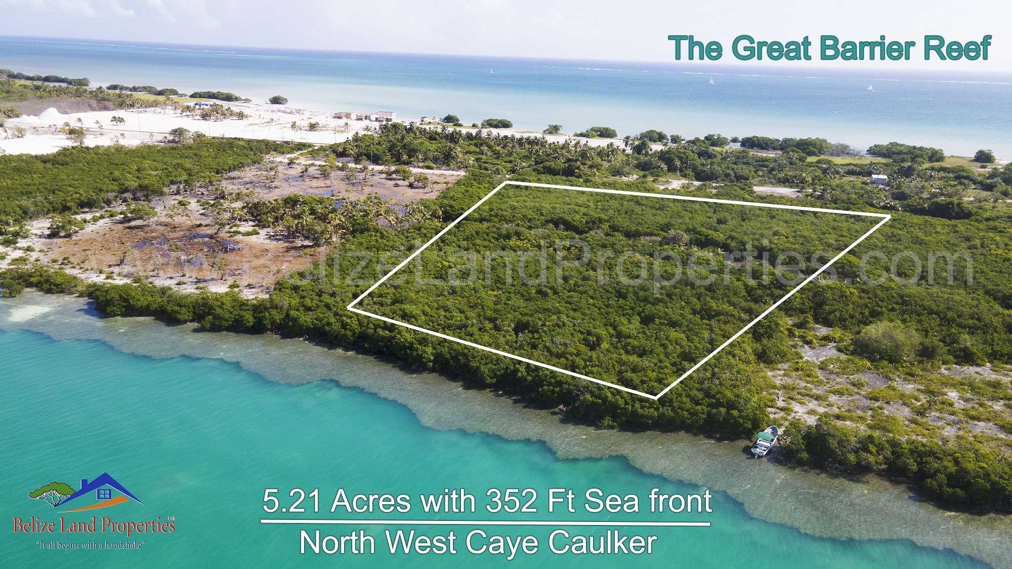 5.21 ACRE SEAFRONT 1.3 MILE NORTH-WEST OF THE SPLIT-CAYE CAULKER-ID-CC3