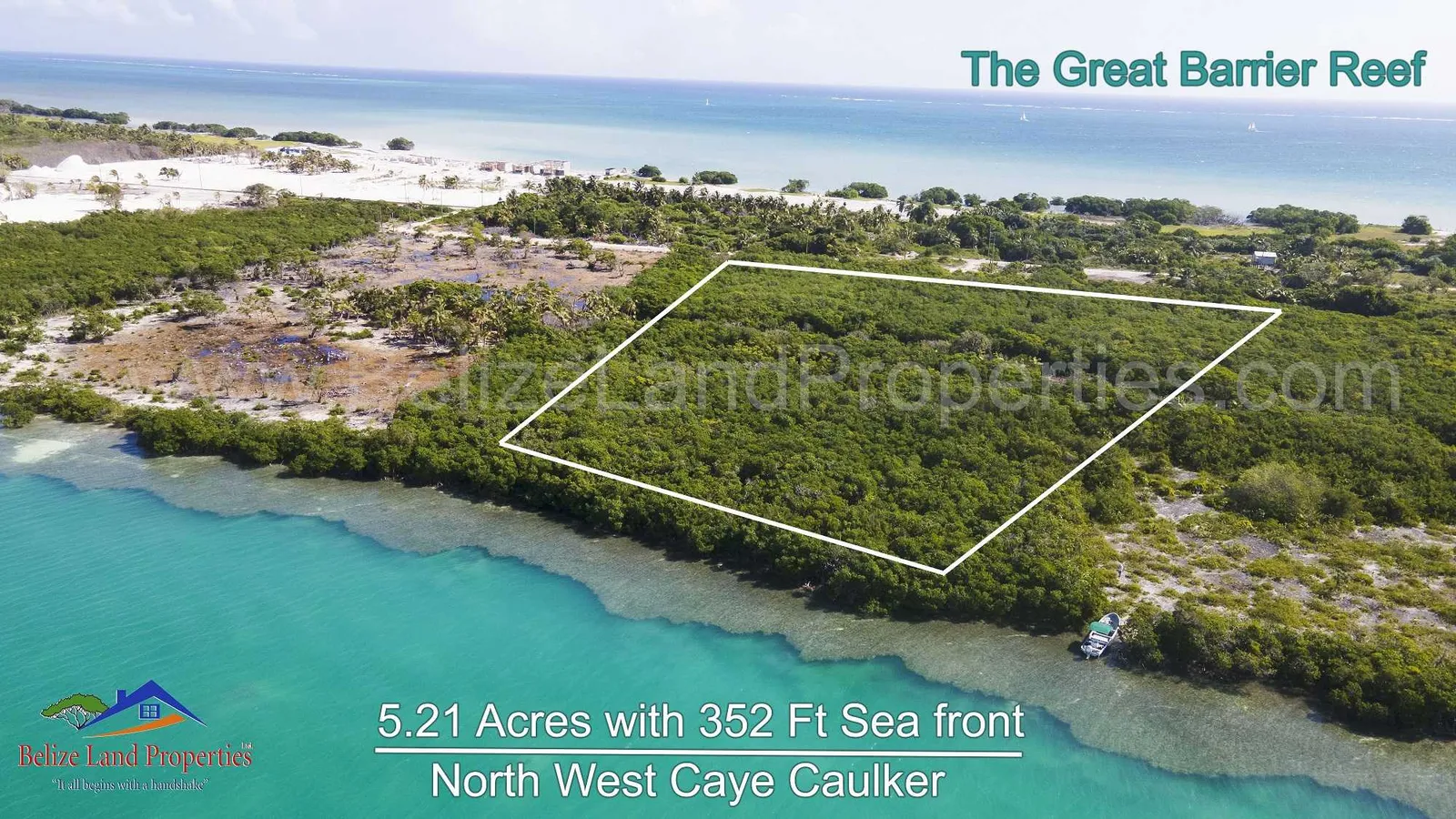 5.21 ACRE SEAFRONT 1.3 MILE NORTH-WEST OF THE SPLIT-CAYE CAULKER-ID-CC3