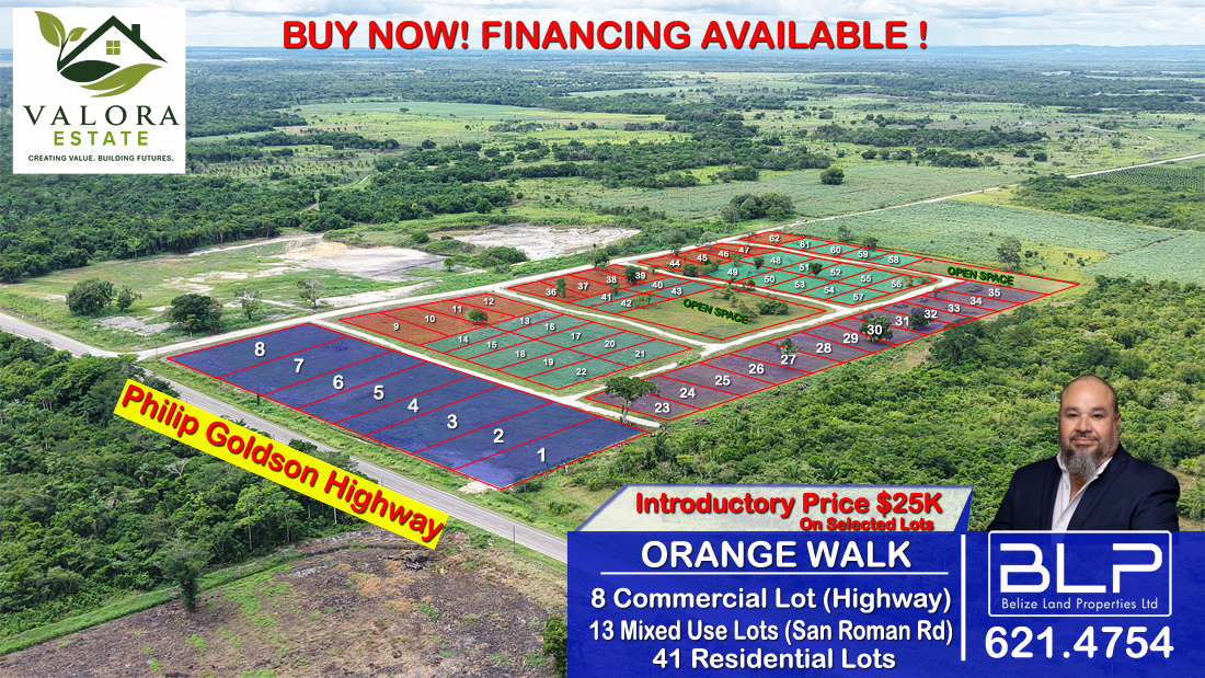Affordable Residential Lots 6 Miles from Orange Walk Town, Belize