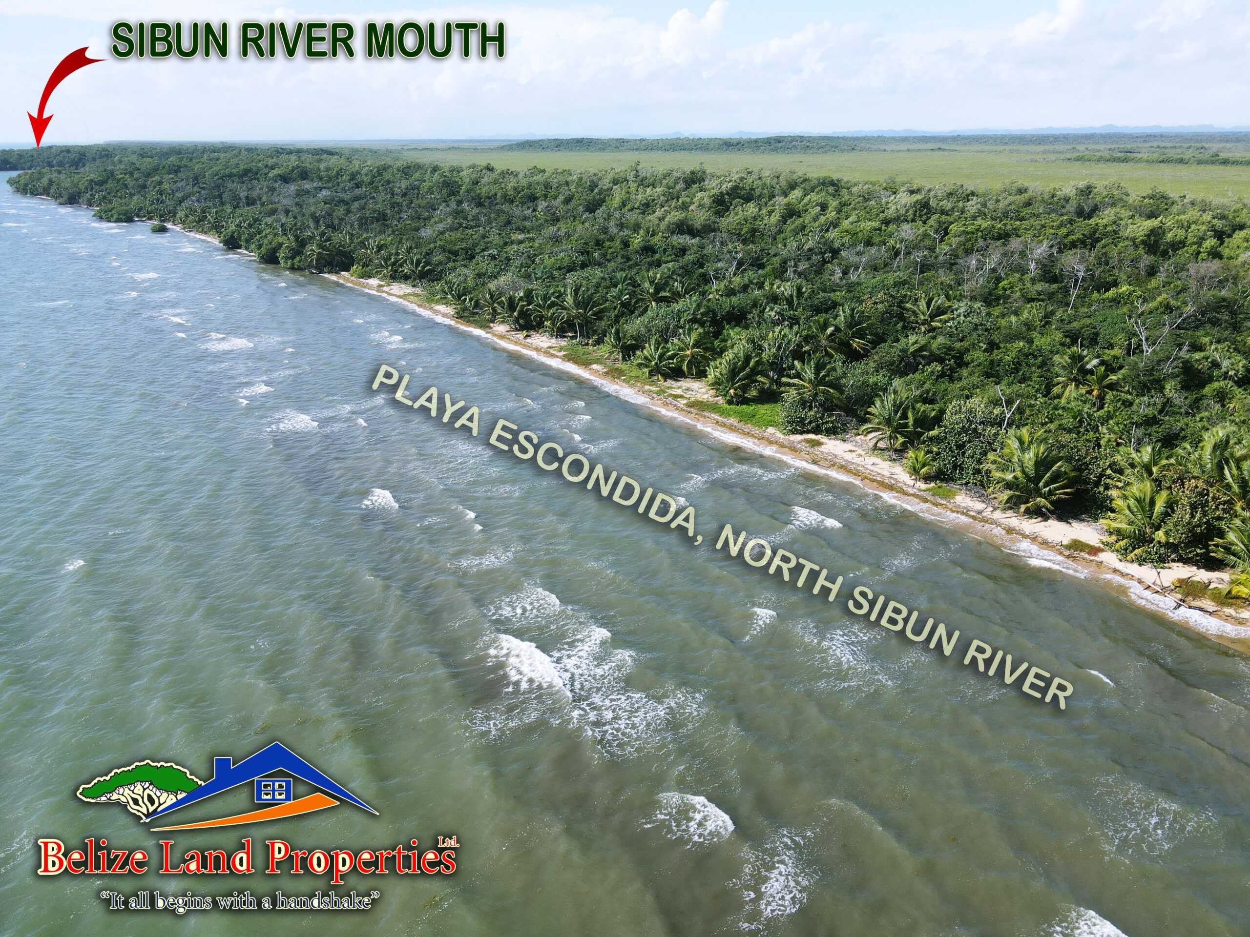 BZ163: 4 BEACHFRONT LOTS NORTH OF SIBUN RIVER, BELIZE DISTRICT! NEAR 4 CRUISE SHIP TERMINAL!