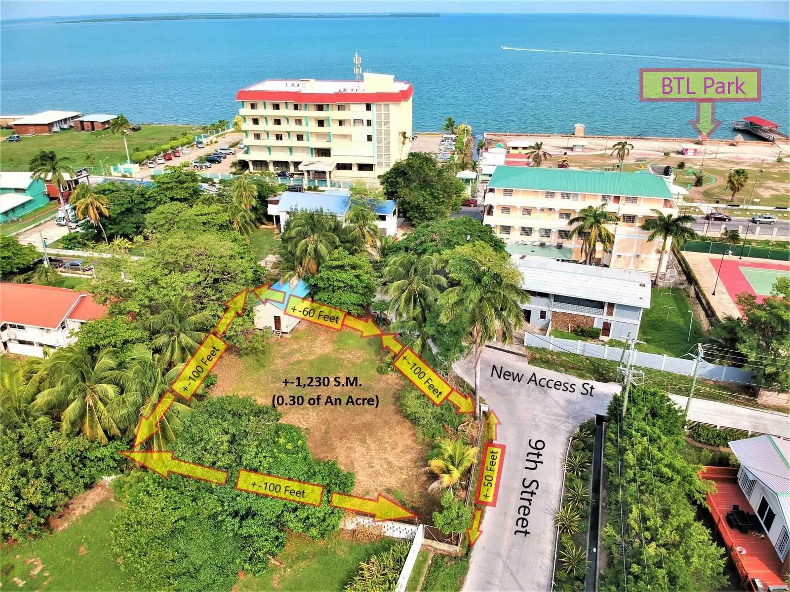 BZ149: CALL FOR PRICE!A 0.30 ACRE CORNER LOT IDEAL FOR COMMERCIAL OR RESIDENTIAL APPLICATION ON 9TH STREET BEHIND SIT-N-SIP, BELIZE CITY