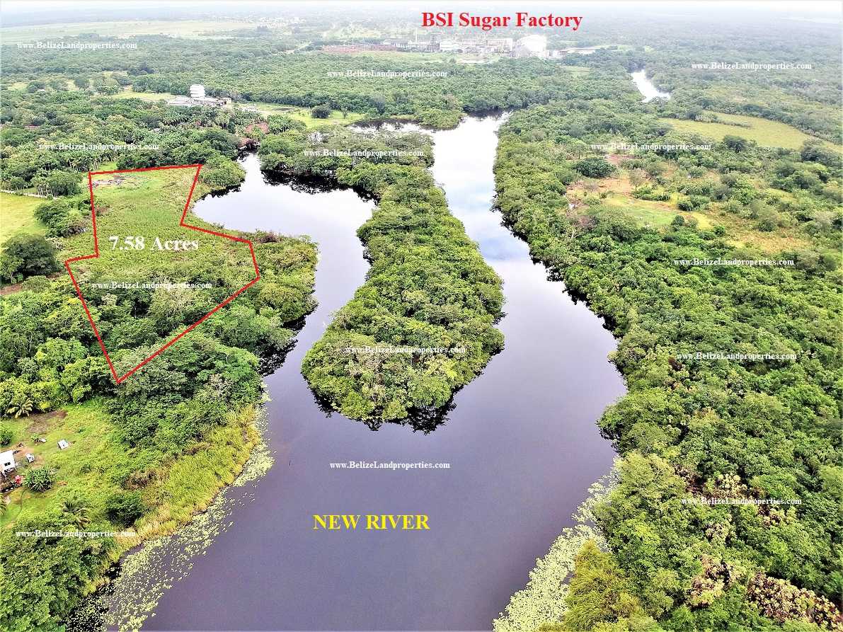 OW25: REDUCED! 7.58 ACRES WITH OVER 1,000 FEET NEW RIVER FRONTAGE, TOLL BRIDGE, ORANGE WALK! ORANGE WALK REAL ESTATE! TOURISM IN ORANGE WALK! ORANGE WALK LAND FOR SALE!