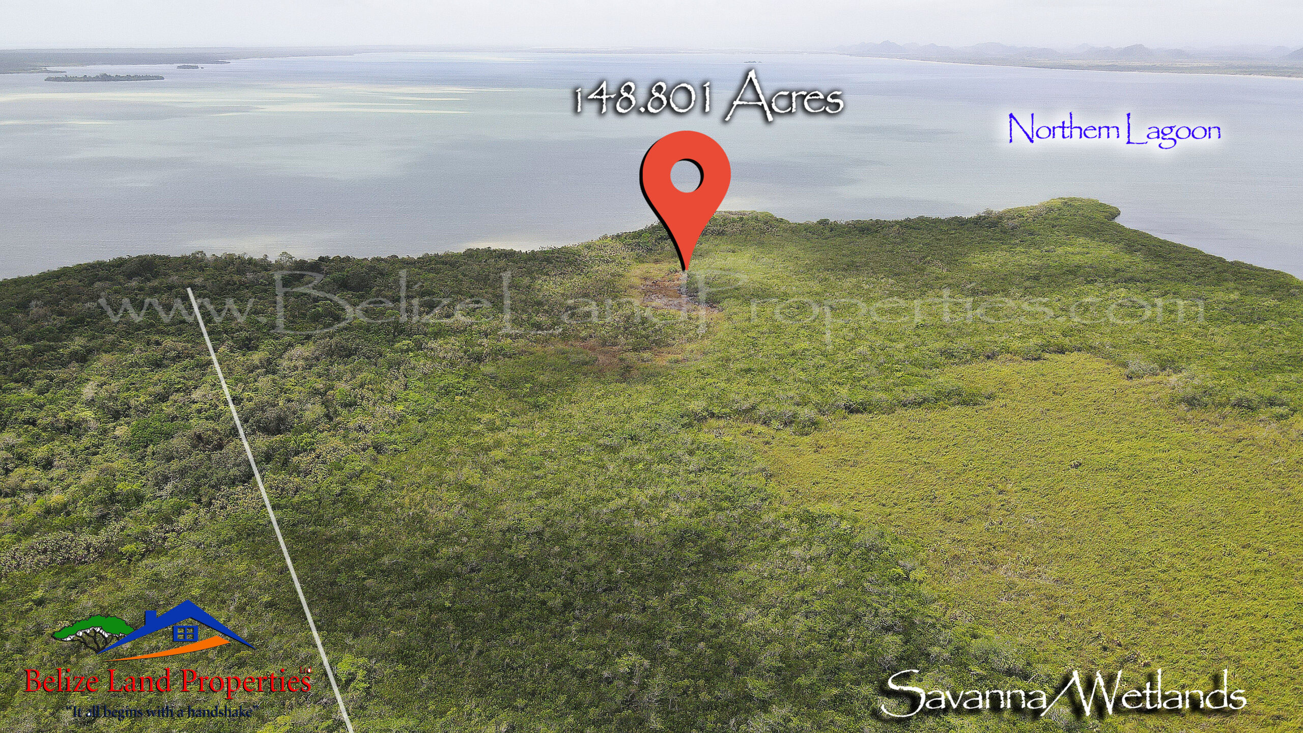 PRIME BELIZE REAL ESTATE- 148.8 ACRES WITH OVER 5,000 FEET OF NORTHERN LAGOON FRONT! BZ169