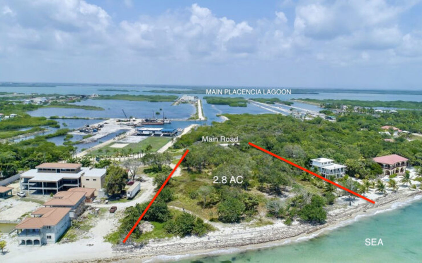 2.8 Acres Placencia Beachfront