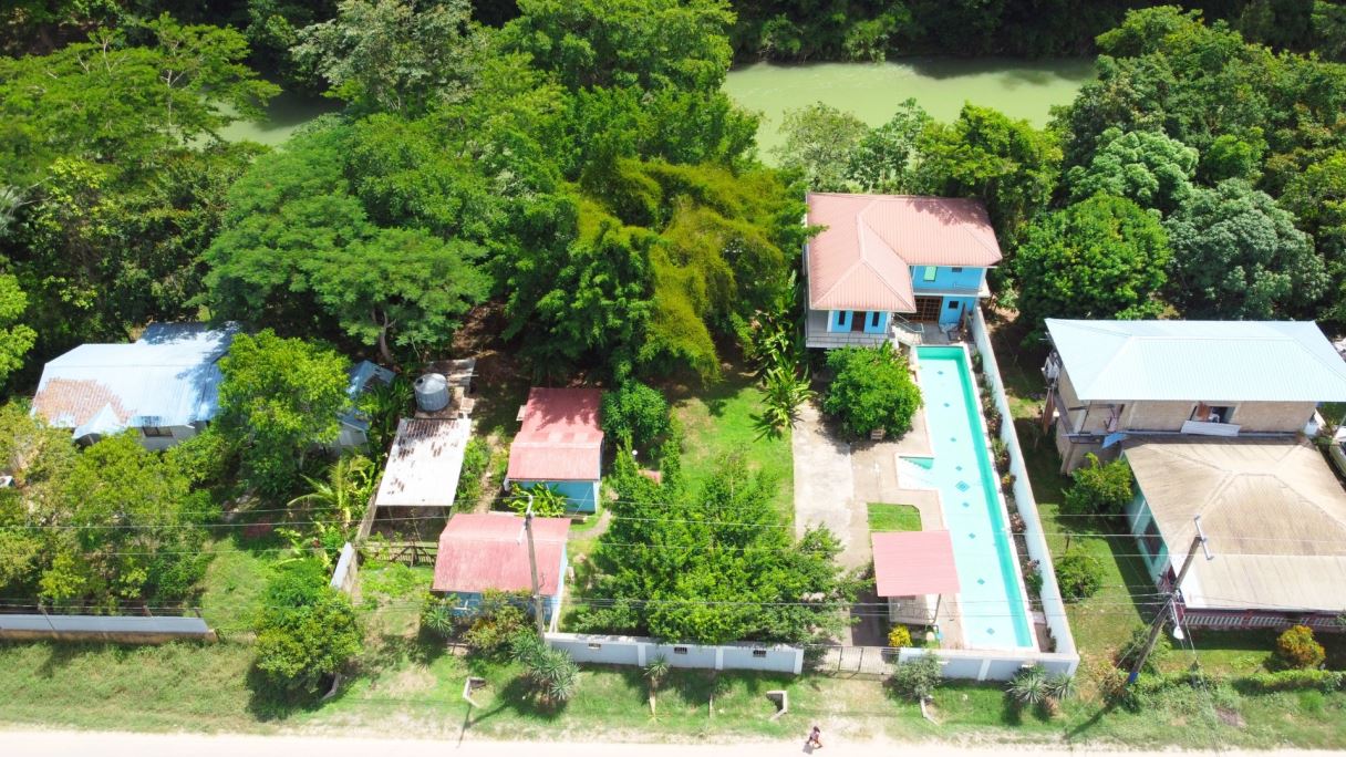 Riverfront Property with 5 Buildings in Bullet Tree Falls, Cayo District, Belize $290,000