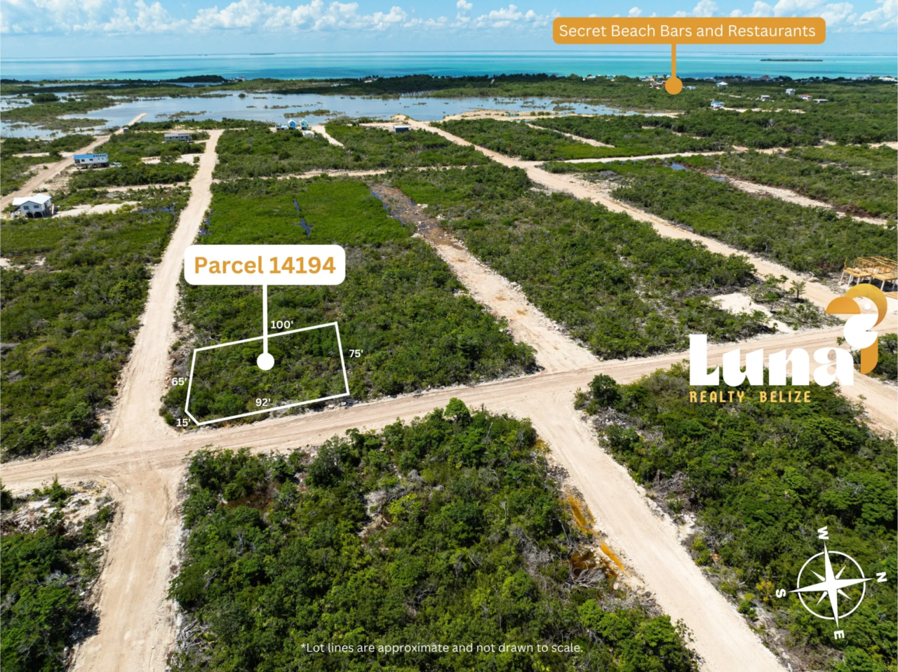 Corner Lot for Sale in West Caye, Secret Beach, Belize – Parcel 14194