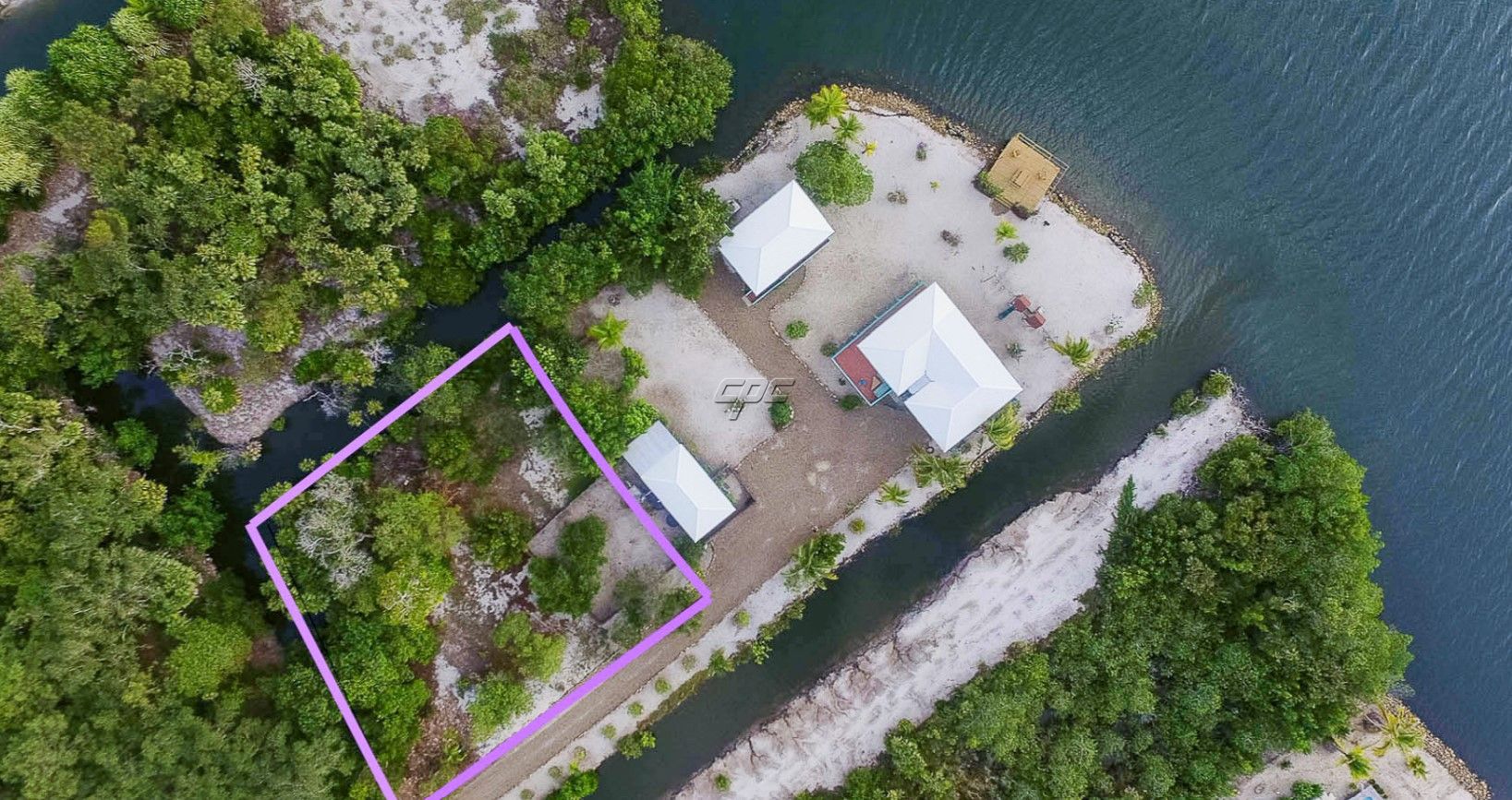 200ft of Canal with Sunset Lagoon Views in Maya Beach, Belize