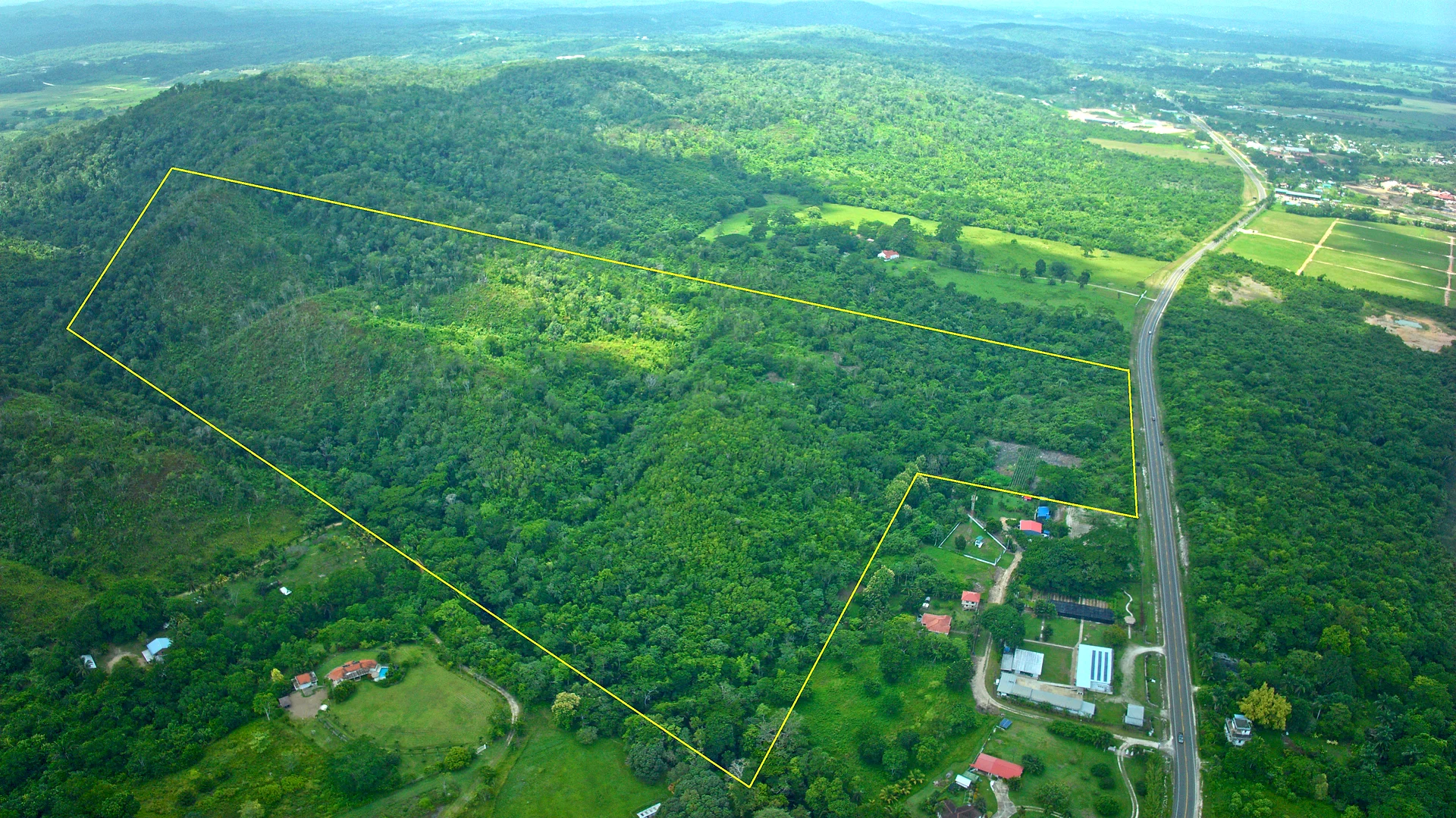 118-Acre Rolling Hills Parcel with Creek and Highway Frontage, Georgeville, Cayo