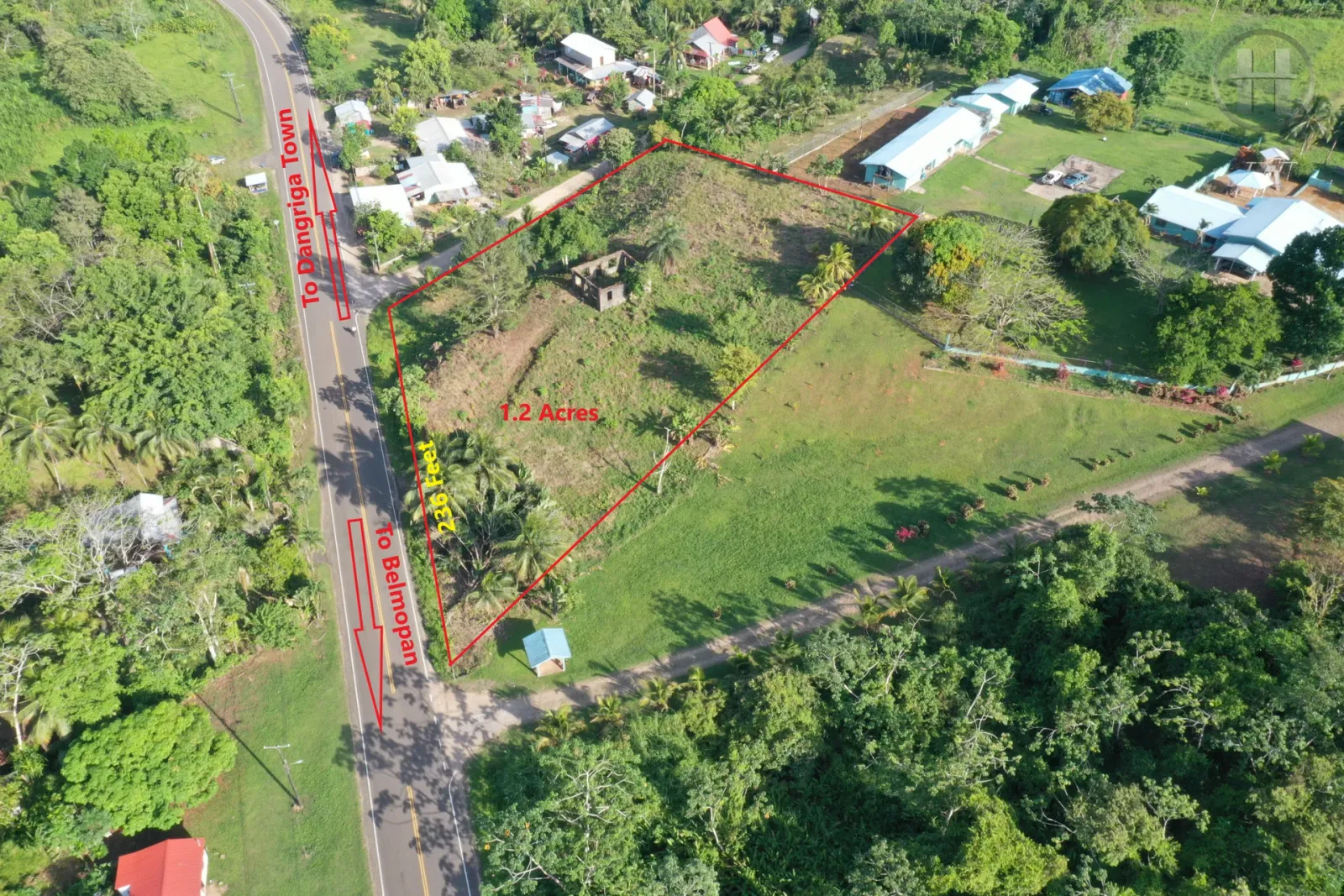 1.21-Acre Highway-Frontage Lot with Partial Structure, Valley Community, Stann Creek