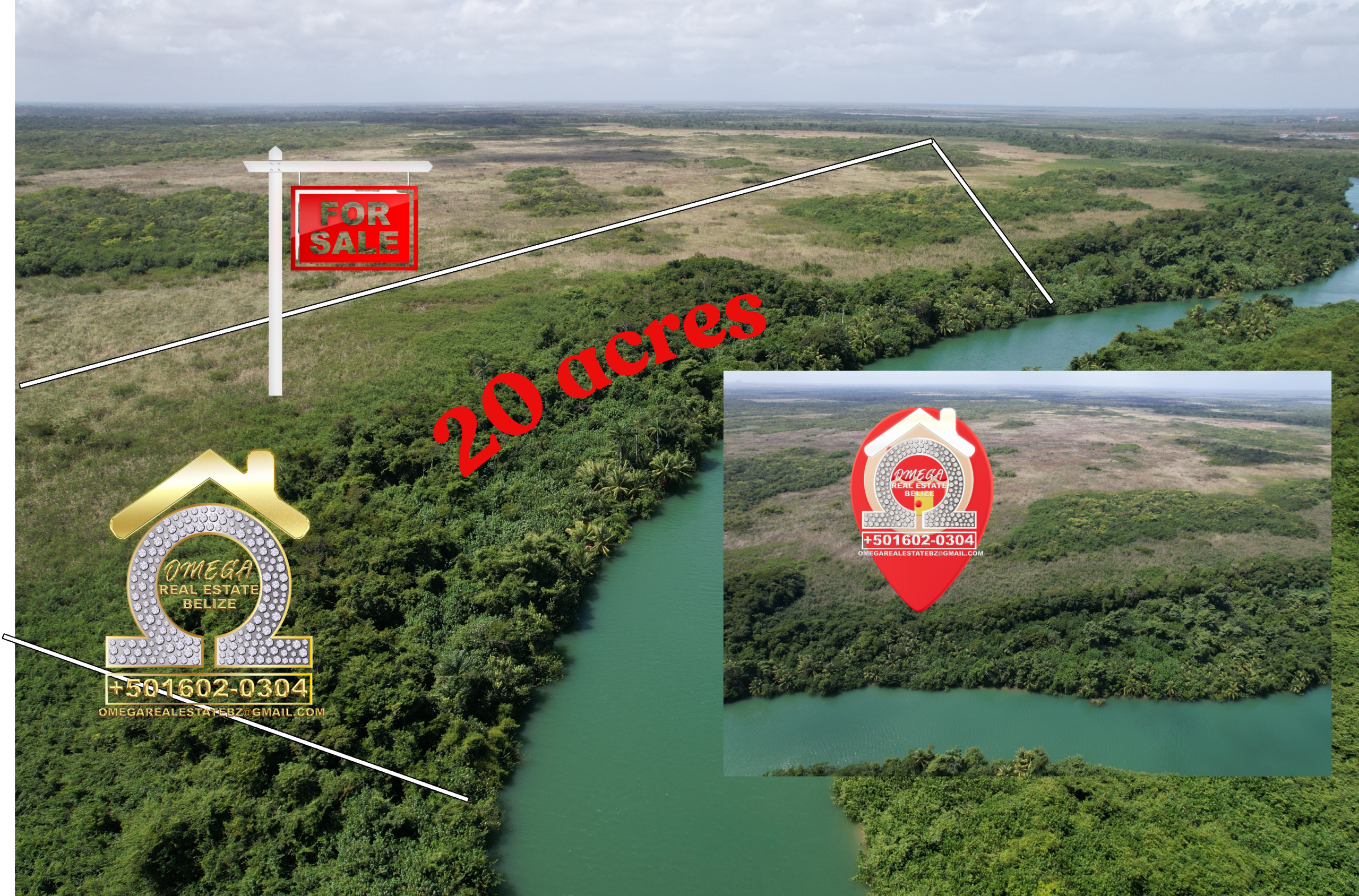 🌿 20 Acres of Pristine Riverfront Land For Sale on the Sibun River – A Rare Eco‑Tourism & Wildlife Haven | $190,000 BZD / $95,000 USD 🌿
