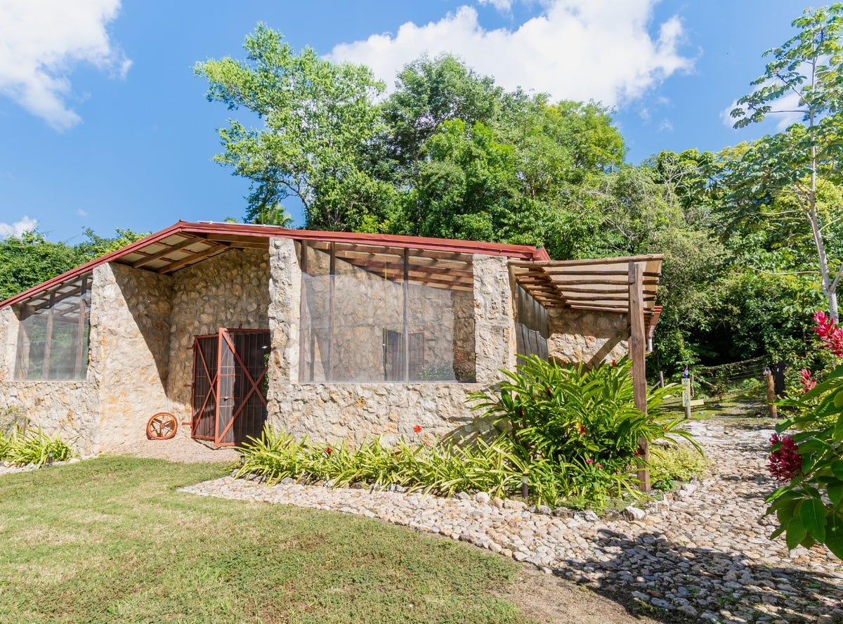#4235 – Spectacular Off-Grid Mayan Retreat with Two Stone Buildings + 2 Acres of Land + Pond near San Ignacio Town, Cayo District, Belize, Bullet Tree Falls, Cayo District, Bullet Tree Falls, Cayo District