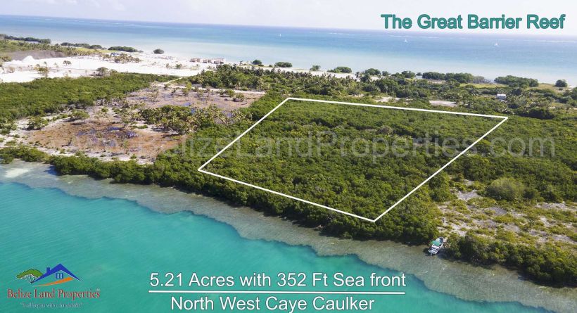 5.21 ACRE SEAFRONT 1.3 MILE NORTH-WEST OF THE SPLIT-CAYE CAULKER-ID-CC3