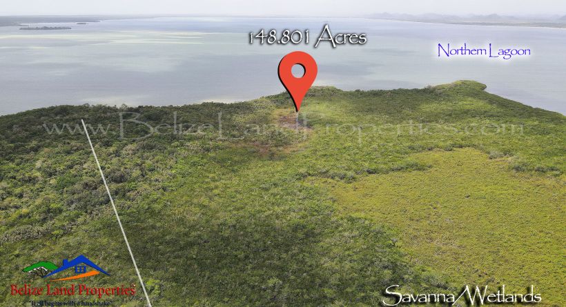 PRIME BELIZE REAL ESTATE- 148.8 ACRES WITH OVER 5,000 FEET OF NORTHERN LAGOON FRONT! BZ169