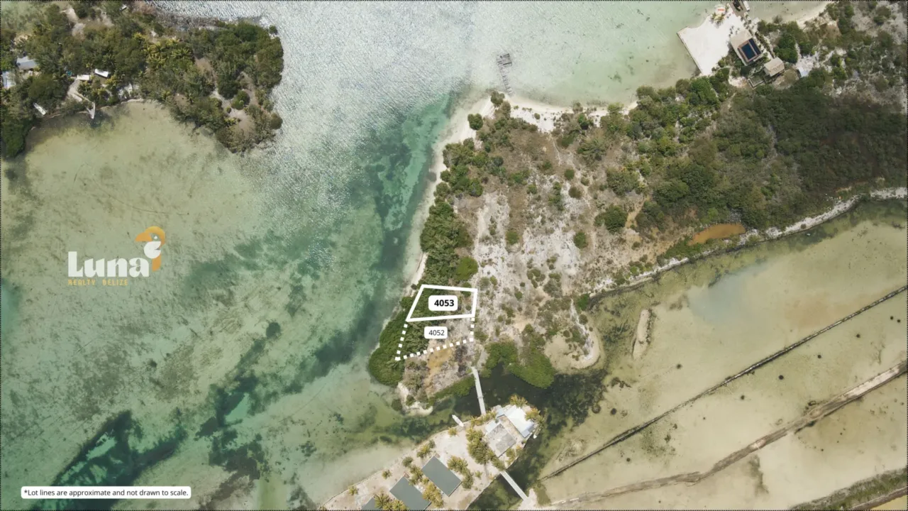 NEW PRICE! West Ambergris Caye Waterfront Land with Financing – Parcel 4053 - 85 Feet of Water Frontage Near San Pedro