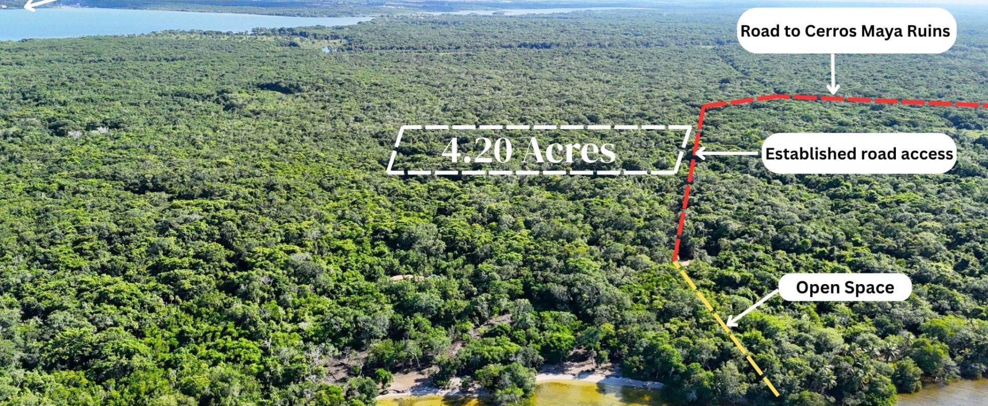 4.20 acre beside maya reserve, Cerros Peninsula, Corozal