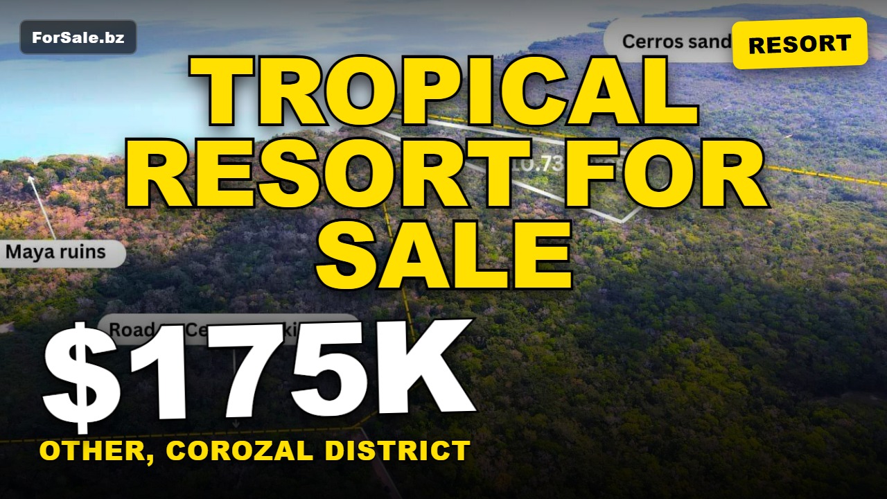 Video tour of 10.73 acres beachfront, Cerros, beside Maya Ruins